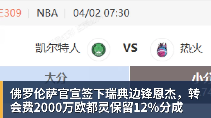 华体会体育佛罗伦萨官宣签下瑞典边锋恩杰,转会费2000万欧都灵保留12%分成