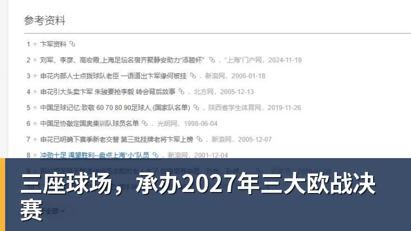 华体会体育三座球场，承办2027年三大欧战决赛